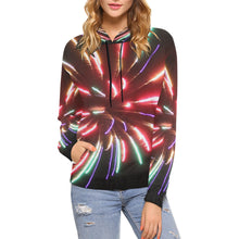 Load image into Gallery viewer, Fireworks Burst All Over Print Hoodie for Women (USA Size) (Model H13)
