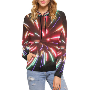 Fireworks Burst All Over Print Hoodie for Women (USA Size) (Model H13)