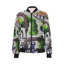 Load image into Gallery viewer, Complex Graffiti All Over Print Bomber Jacket for Women (Model H36)