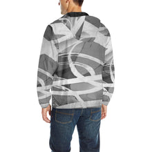 Load image into Gallery viewer, Abstract Circles Black and White All Over Print Quilted Windbreaker for Men (Model H35)
