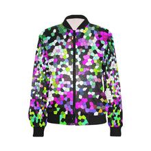 Load image into Gallery viewer, Holiday Paisley Purple Mosaic All Over Print Bomber Jacket for Women (Model H36)