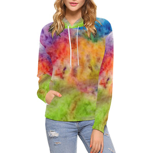 Splash of Color All Over Print Hoodie (for Women)