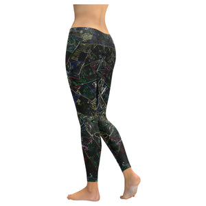 Oil Paints Glowing Low Rise Leggings (Invisible Stitch) (Model L05)