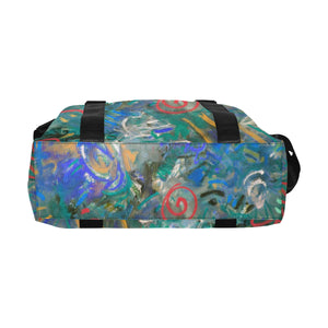 Graffiti Abstract Blue Large Capacity Duffle Bag (Model 1715)