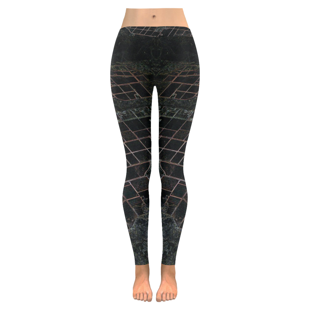 Patchwork Aerial Glowing Low Rise Leggings (Invisible Stitch) (Model L05)