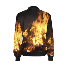 Load image into Gallery viewer, Feathery Flames All Over Print Bomber Jacket for Women (Model H36)