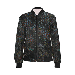 Group Halloween Candy Glowing All Over Print Bomber Jacket for Women (Model H36)