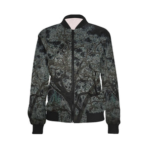 Spooky Tree Glowing All Over Print Bomber Jacket for Women (Model H36)