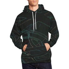 Load image into Gallery viewer, Abstract Circles Glowing All Over Print Hoodie for Men/Large Size (USA Size) (Model H13)