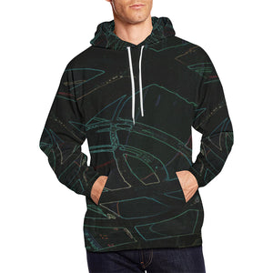 Abstract Circles Glowing All Over Print Hoodie for Men/Large Size (USA Size) (Model H13)