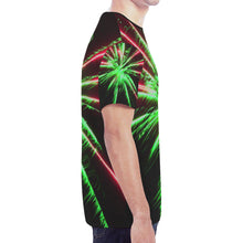 Load image into Gallery viewer, Fireworks Star Green New All Over Print T-shirt for Men (Model T45)