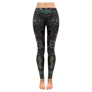 Dante's Inferno Glowing Low Rise Leggings (Invisible Stitch) (Model L05)