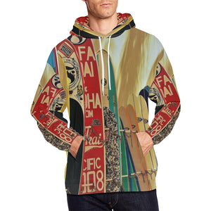 Surfboards All Over Print Hoodie for Men/Large Size (USA Size) (Model H13)