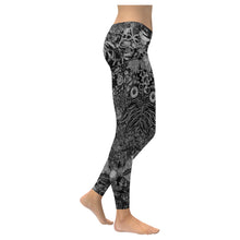 Load image into Gallery viewer, Perfectly Paisley Black and White Low Rise Leggings (Invisible Stitch) (Model L05)