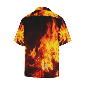 Feathery Flames Red Hawaiian Shirt (Model T58)