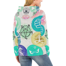 Load image into Gallery viewer, Dante&#39;s Inferno Negative All Over Print Hoodie for Women (USA Size) (Model H13)