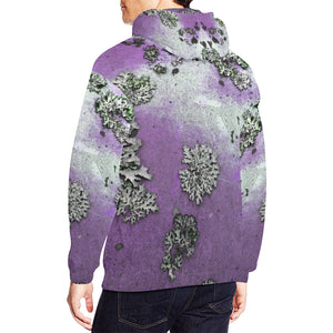 Patches of Moss Purple All Over Print Hoodie for Men/Large Size (USA Size) (Model H13)