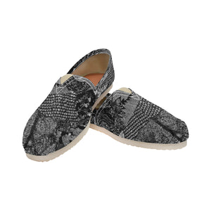 Paisley Power Black and White Unisex Classic Canvas Slip-On (Model 1206)