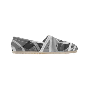Abstract Circles Black and White Unisex Classic Canvas Slip-On (Model 1206)