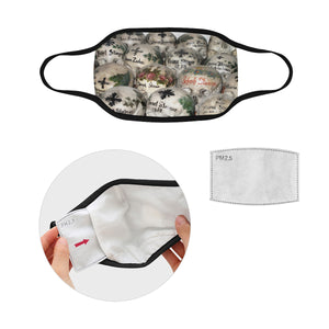 Painted Skulls Mouth Mask in One Piece (2 Filters Included) (Model M02)