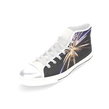 Load image into Gallery viewer, Fireworks Star Yellow Women&#39;s Classic High Top Canvas Shoes (Model 017)