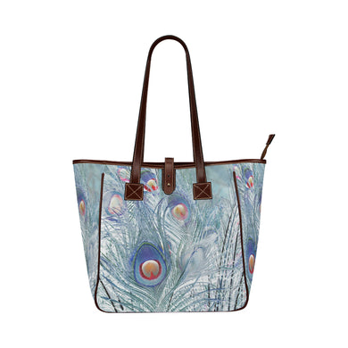Peacock Feathers Negative Classic Tote Bag (Model 1644)