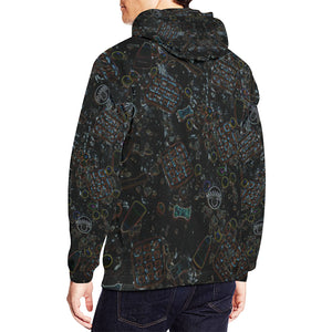 Group Halloween Candy Glowing All Over Print Hoodie for Men/Large Size (USA Size) (Model H13)