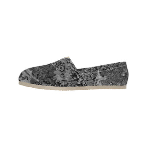 Perfectly Paisley Black and White Unisex Classic Canvas Slip-On (Model 1206)