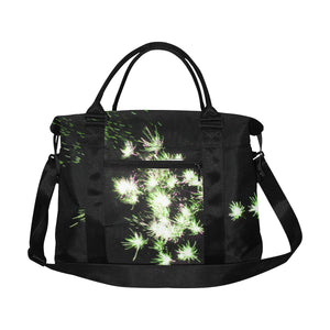 Fireworks Flowers Green Large Capacity Duffle Bag (Model 1715)
