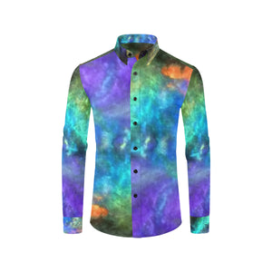 Splash of Color Negative Men's All Over Print Casual Dress Shirt (Model T61)
