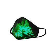 Load image into Gallery viewer, Feathery Flames Green Mouth Mask in One Piece (2 Filters Included) (Model M02)