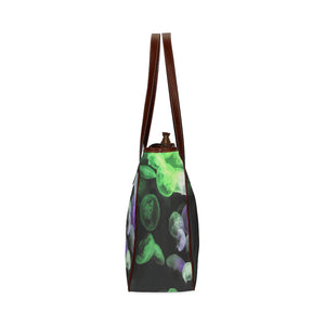 Jellyfish Green and Purple Classic Tote Bag (Model 1644)