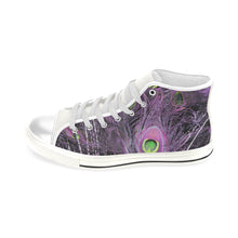 Load image into Gallery viewer, Peacock Feathers Purple Men’s Classic High Top Canvas Shoes (Model 017)