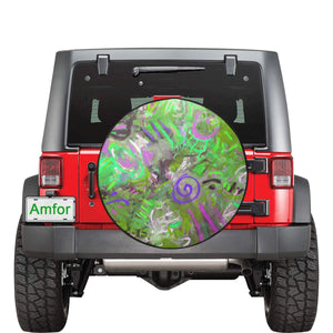Graffiti Abstract Green 34 Inch Spare Tire Cover