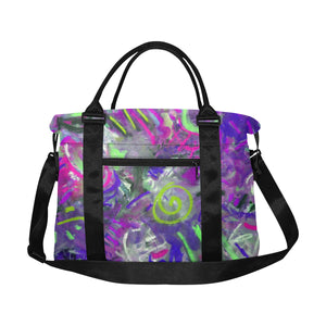 Graffiti Abstract Purple Large Capacity Duffle Bag (Model 1715)