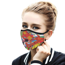 Load image into Gallery viewer, Abstract Squares Mouth Mask in One Piece (2 Filters Included) (Model M02)