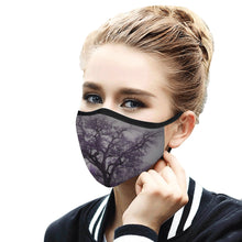 Load image into Gallery viewer, Spooky Tree Purple Mouth Mask in One Piece (2 Filters Included) (Model M02)