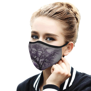 Spooky Tree Purple Mouth Mask in One Piece (2 Filters Included) (Model M02)