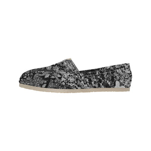 Holiday Paisley Black and White Unisex Classic Canvas Slip-On (Model 1206)