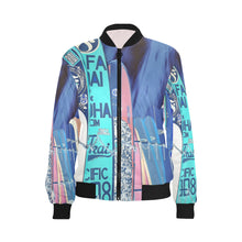Load image into Gallery viewer, Surfboards Blue All Over Print Bomber Jacket for Women (Model H36)