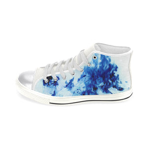 Feathery Flames Negative Women's Classic High Top Canvas Shoes (Model 017)