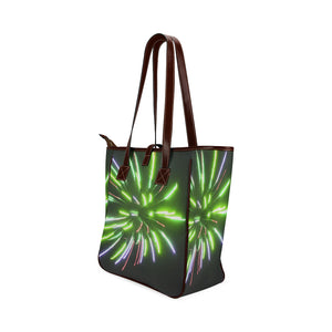 Fireworks Burst Green Classic Tote Bag (Model 1644)