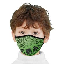 Load image into Gallery viewer, Crackle Art Green Mouth Mask (2 Filters Included)