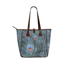 Load image into Gallery viewer, Peacock Feathers Blue Classic Tote Bag (Model 1644)