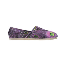 Load image into Gallery viewer, Peacock Feathers Purple Unisex Classic Canvas Slip-On (Model 1206)
