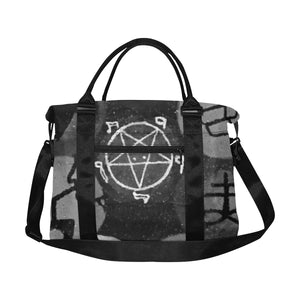 Dante's Inferno Black and White Large Capacity Duffle Bag (Model 1715)