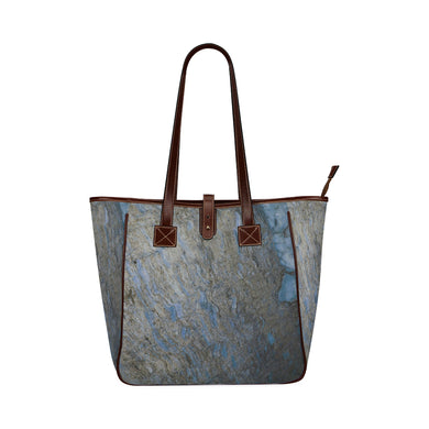 Marbled Abstract Blue Classic Tote Bag (Model 1644)