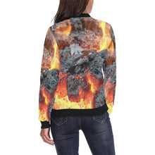Load image into Gallery viewer, Add Fuel to the Flames All Over Print Bomber Jacket for Women (Model H36)