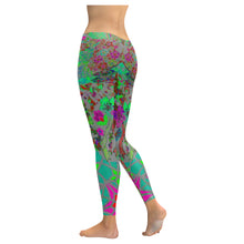 Load image into Gallery viewer, Holiday Paisley Aqua Low Rise Leggings (Invisible Stitch) (Model L05)
