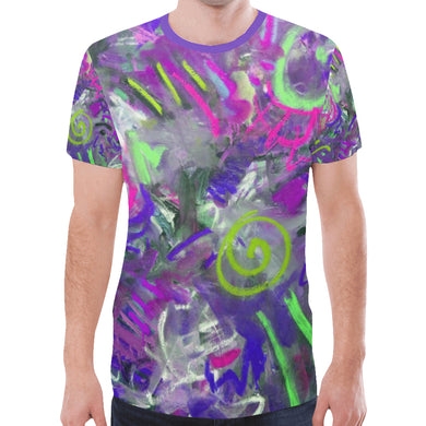 Graffiti Abstract Purple New All Over Print T-shirt for Men (Model T45)